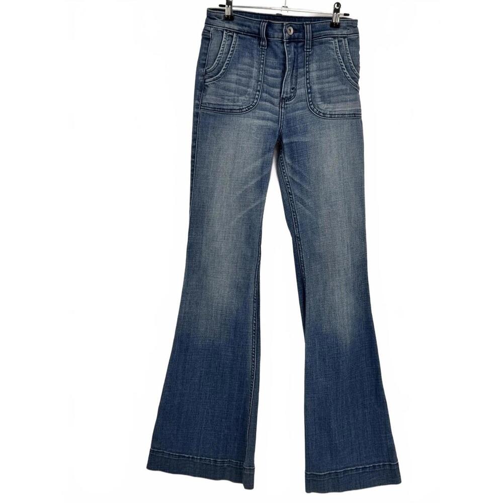Abercrombie & Fitch Jeans Womens 26 Medium Wash Denim High Rise Wide Leg Flare